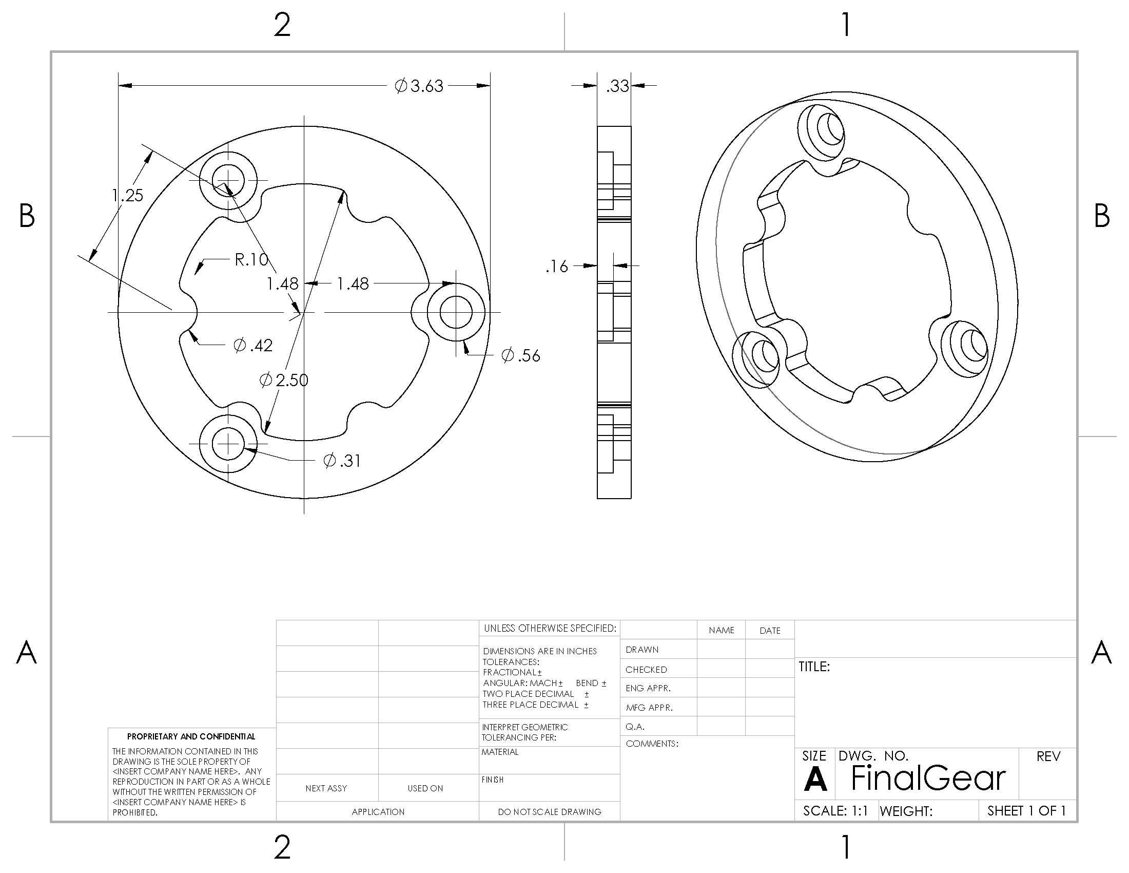 Drawing of Cog for Modified Drivewheels