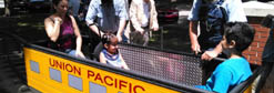 Family Riding in Accessible Train Car